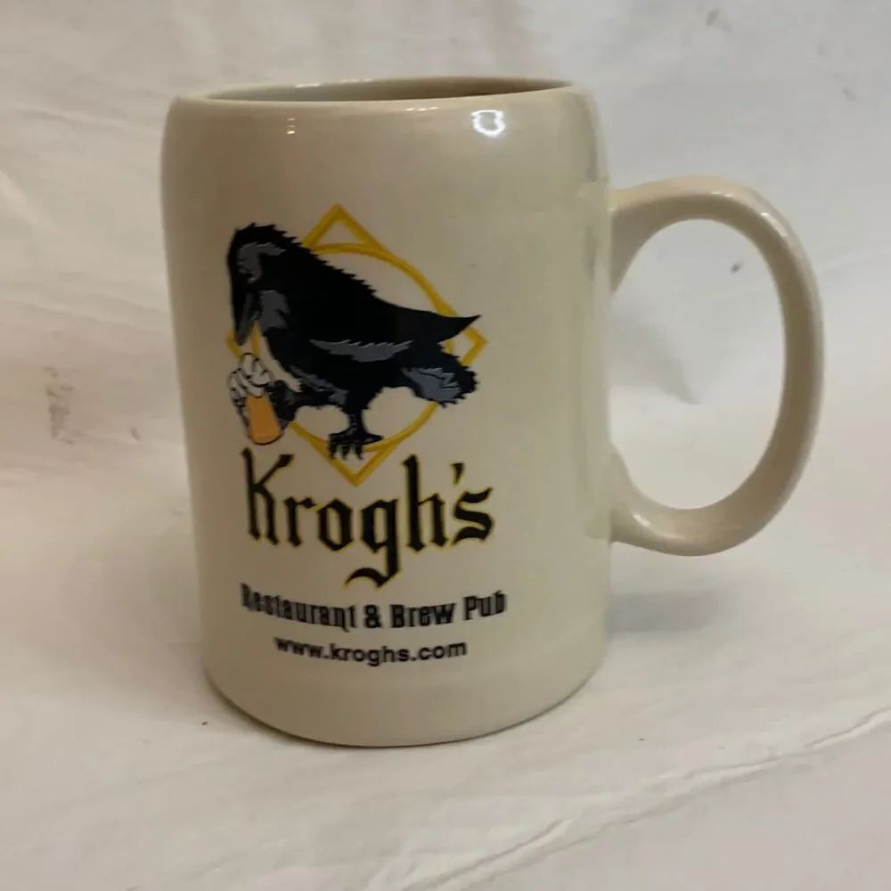 Keoghs Restaurant & Brew Pub 5 th Anniversary 20 Ounce Mug Cream Black Crow Beer